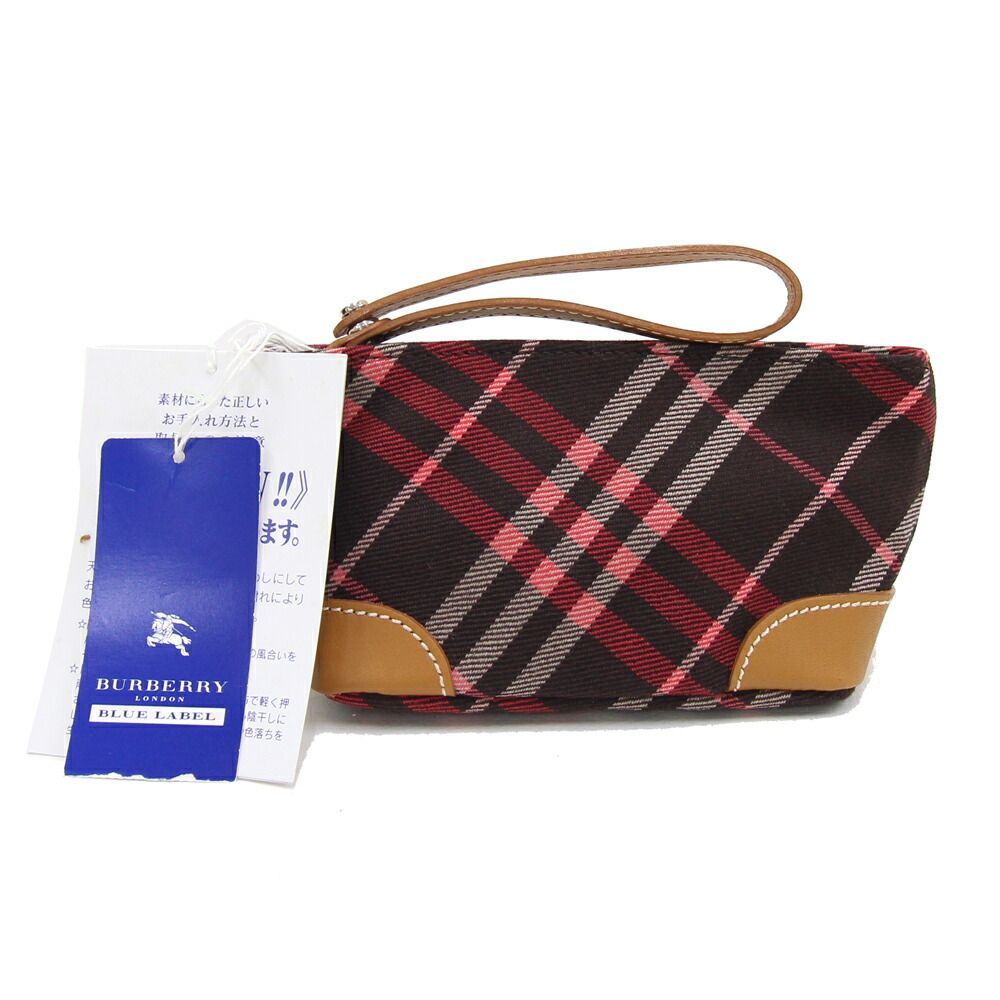 BURBERRY BLUE LABEL ブラックポーチ BURBERRY BLUE LABEL ブラックポーチ バーバリーブルーレーベル