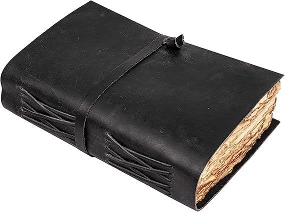 在庫 VILLAGE - レザー ジャーナル - LEATHER ビンテージ レザー ジャーナル - Book of shadows 影の書 - レザー バウンド ジャーナル - レザー スケッチブック - アンティーク|ヴィンテージ デッキル エ