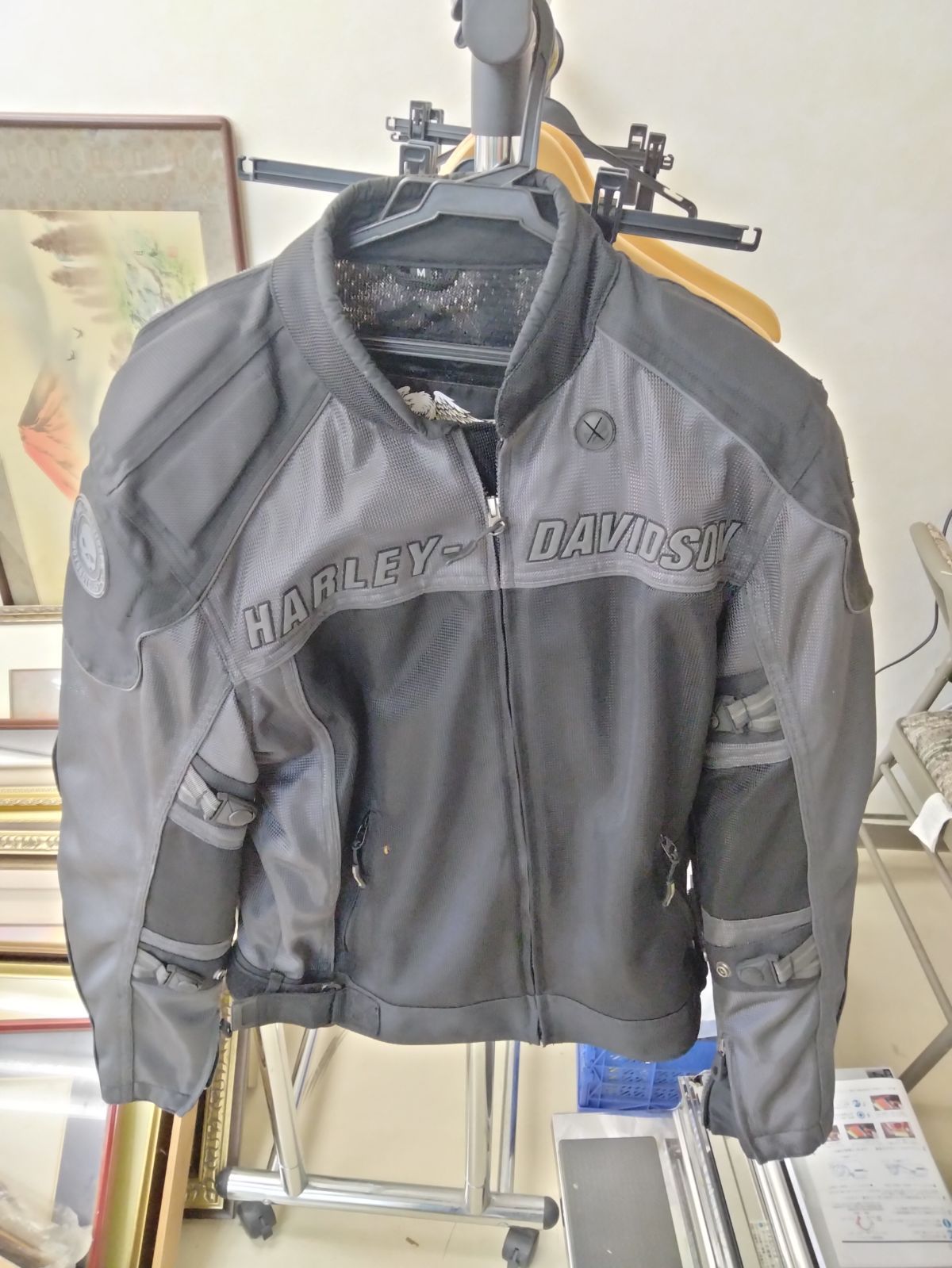 HARLEY DAVIDSON ライダースジャケット Mサイズ 黒 ナイロン メッシュ 
