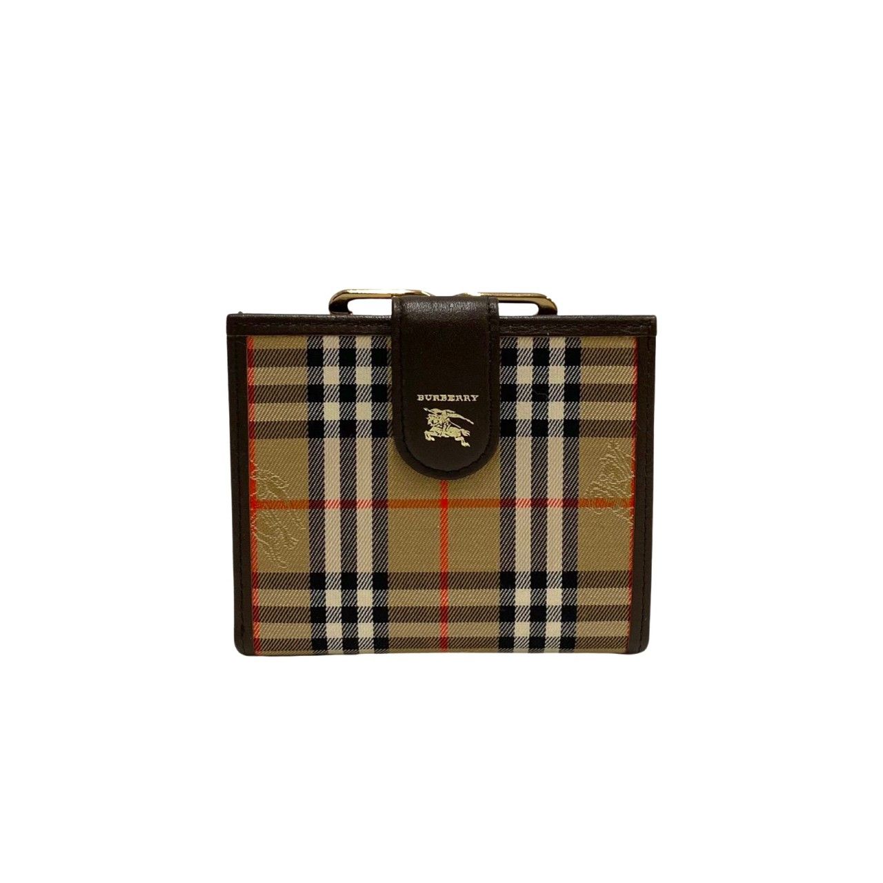 未使用保管品 希少品 BURBERRY バーバリー ロゴ ノバチェック レザー 