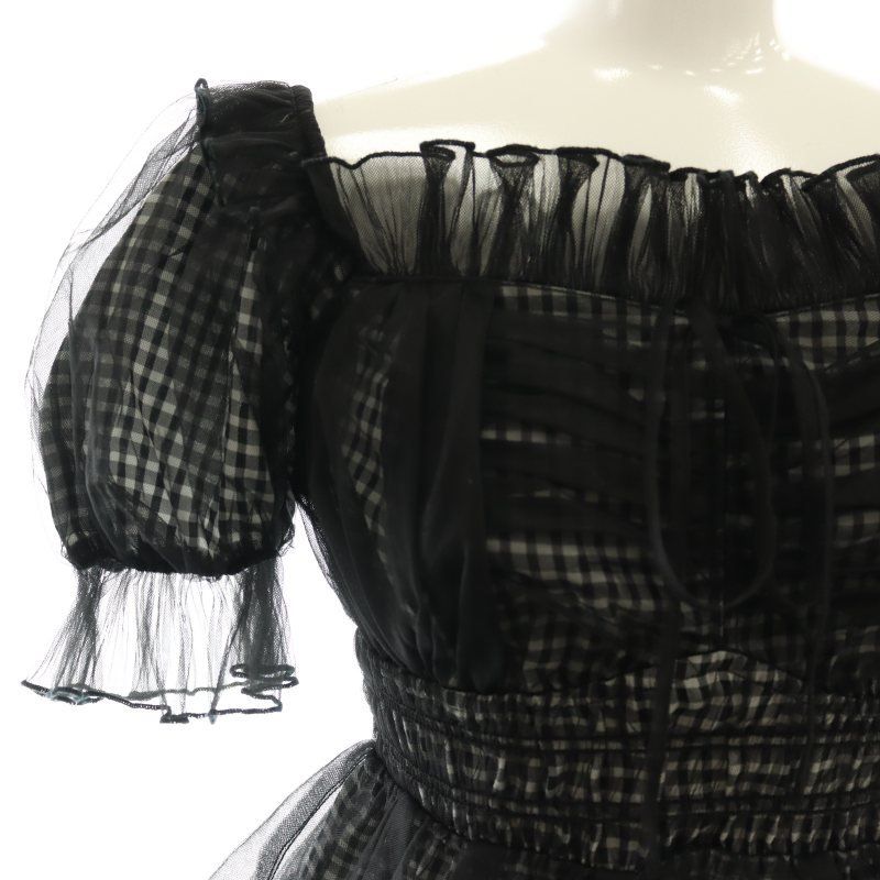 snidel ギャザーフリルオフショルブラウス ギンガムチェック SNIDEL - 【正規品】snidel ギャザーフリルオフショルブラウス