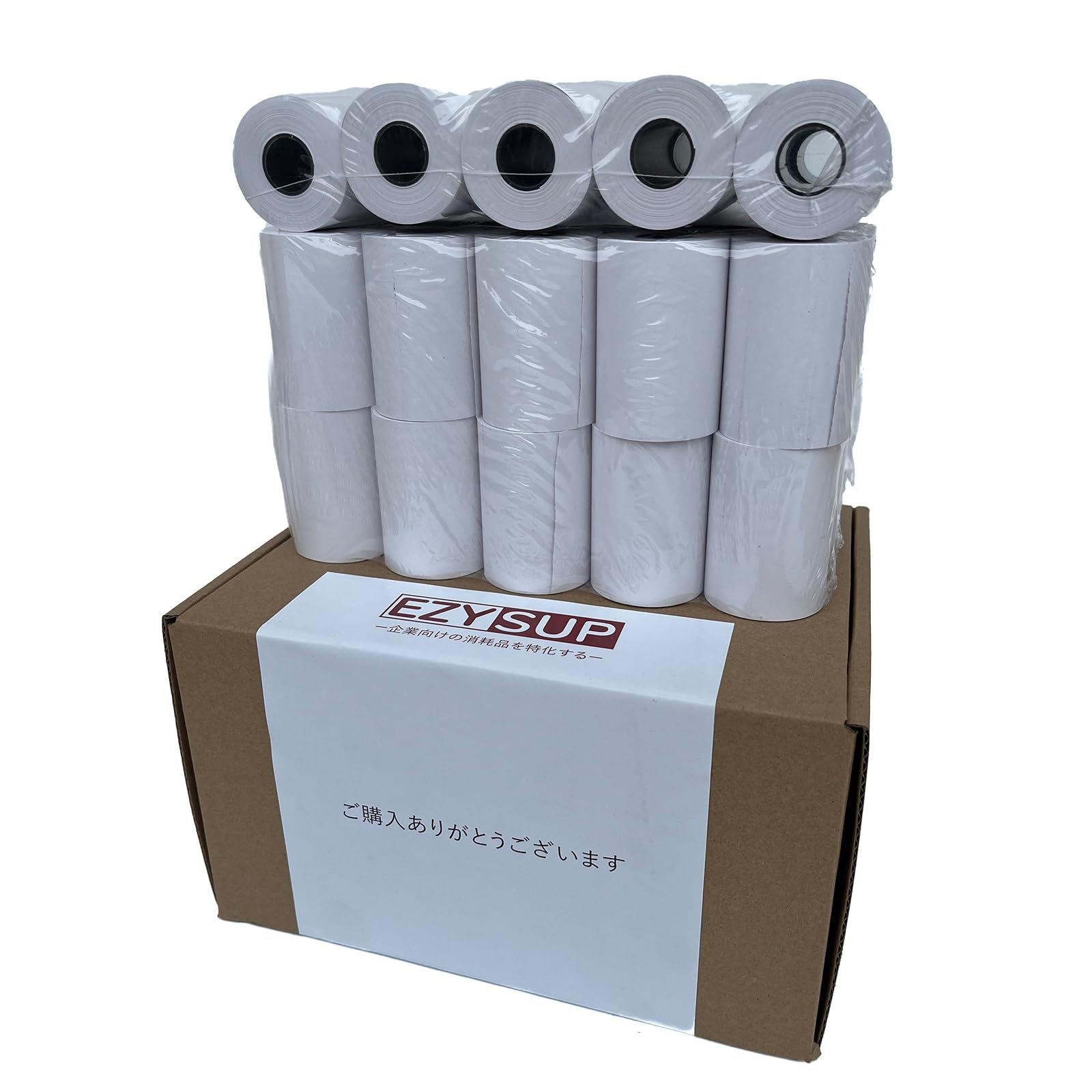 迅速発送】EzySup 40個感熱ロール紙 57mm幅x38mm外径x14mm内径