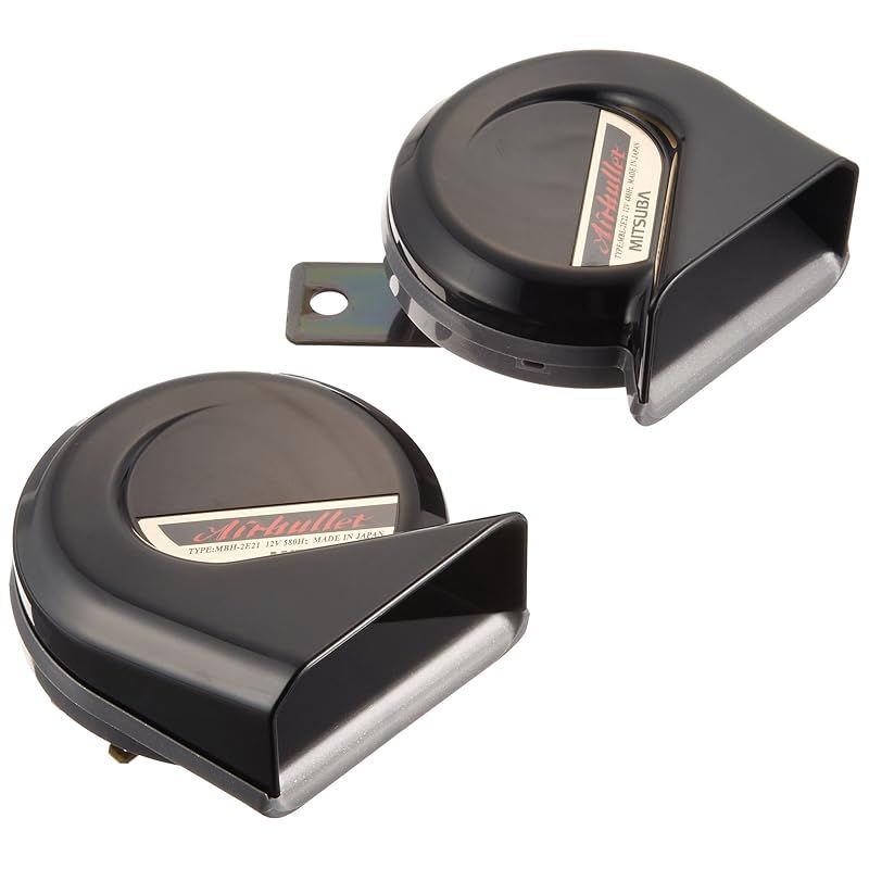 彡MITSUBA ミツバサンコーワ エアバレット ホーン クラクション 車 ヨーロピアンホーン 高音タイプ 保安基準適合品 MBW-2E21B 1