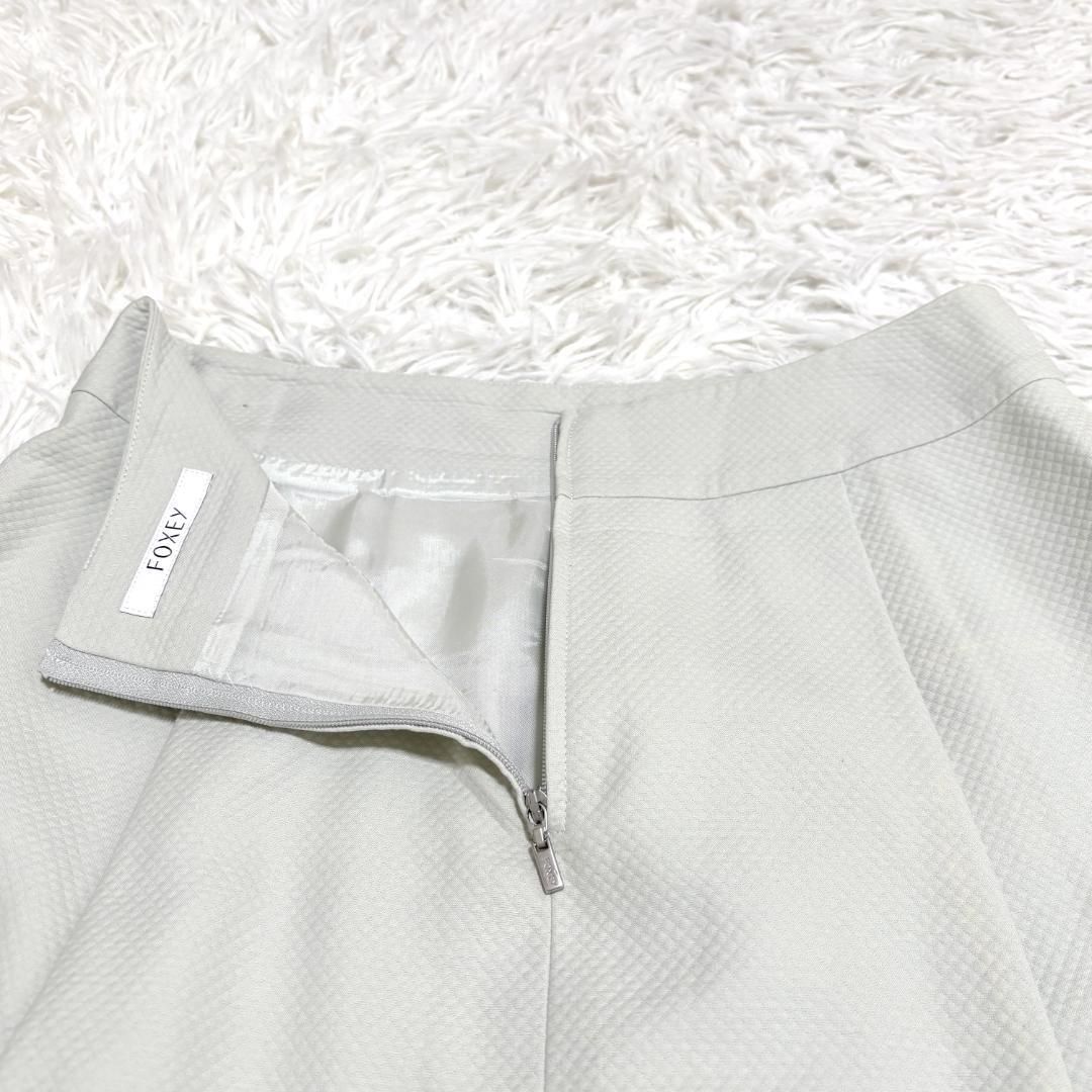 美品　Foxey フォクシー　フレアスカート　ボックスプリーツスカート　38 美品】FOXEY ボックスプリーツ フレア スカート 38 M ライト