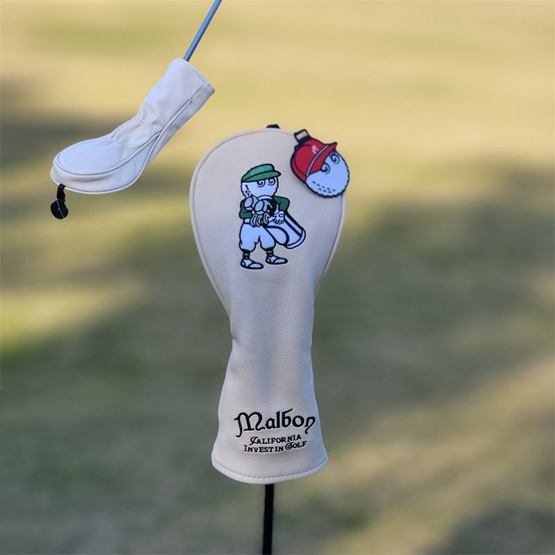 【新品4点セット】Malbon Golfマルボンゴルヘッドカバー白色 新品4点セット】Malbon Golfマルボンゴルヘッドカバー白色