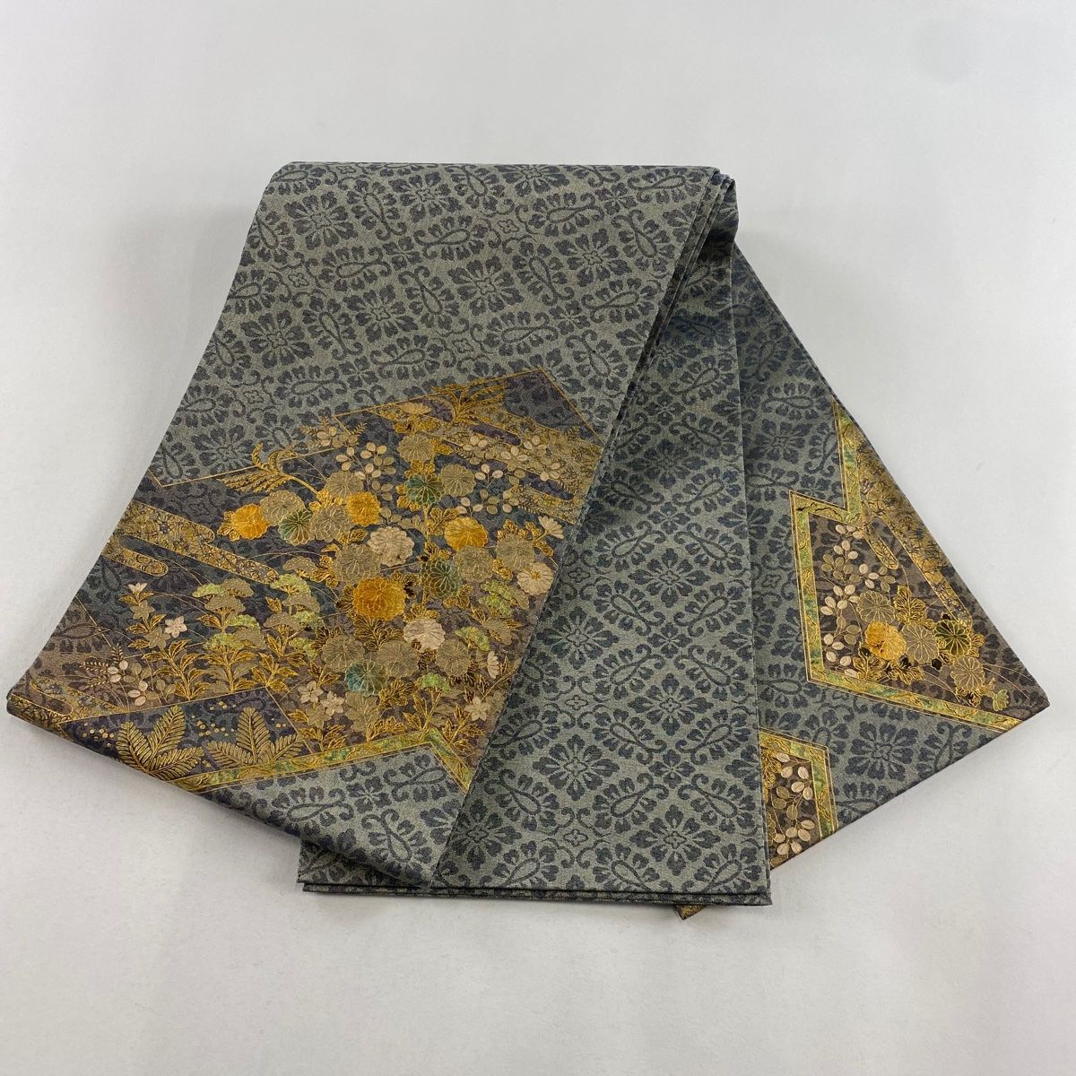 正絹/袋帯/麻の葉/お太鼓柄/金糸/未使用品 正絹/袋帯/麻の葉/お太鼓柄/金糸/未使用品