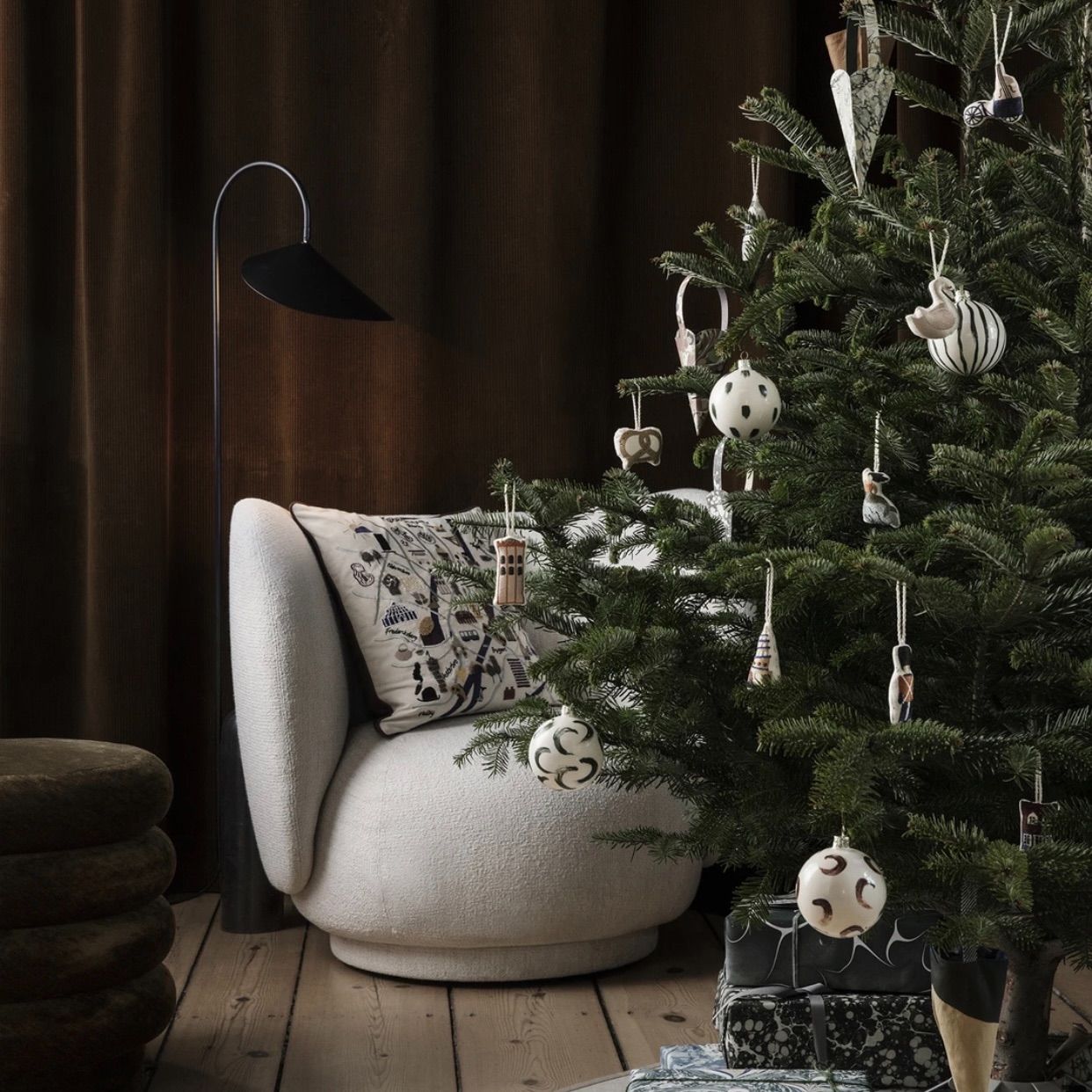 fermLiving クリスマス刺繍オーナメント 5個セット