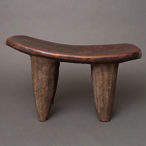 アフリカ コートジボワール セヌフォスツール No.3 セヌフォ族 椅子 民具 アフリカンアート プリミティブアート アフリカ雑貨 一刀彫 彫刻 花台