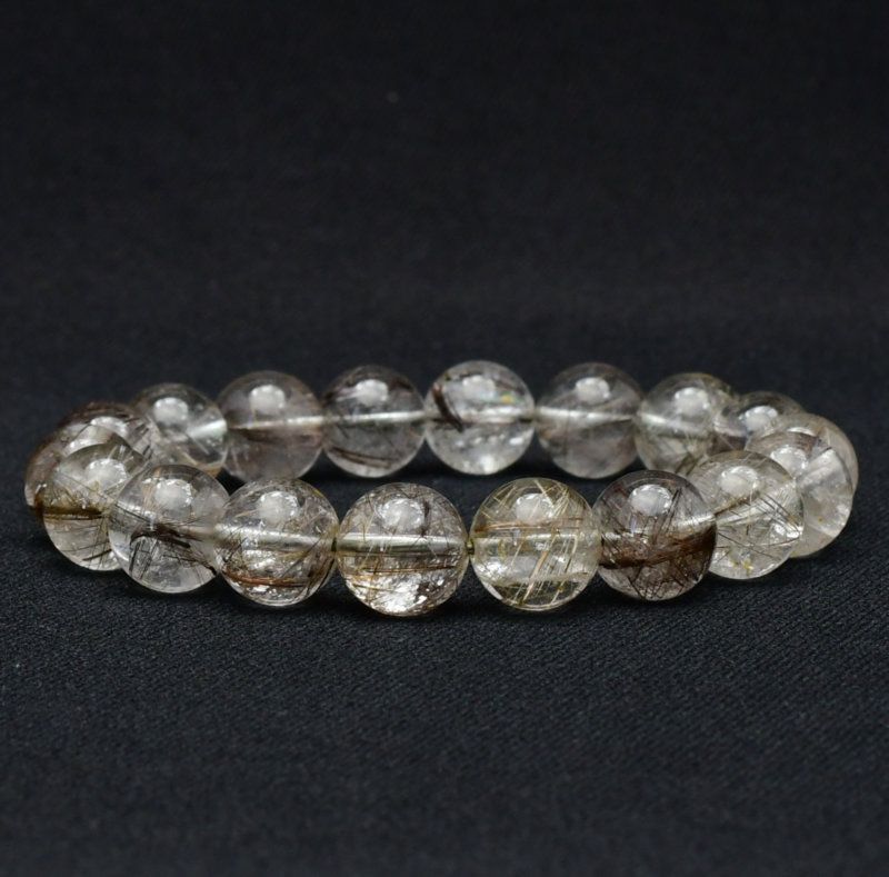 透明感の中に光る繊細な銀の針と虹を宿す】12mm シルバールチル