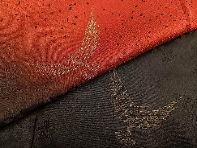 平和屋着物○染色作家 斉藤三才 振袖 寿光織 三才鳥 暈し染め