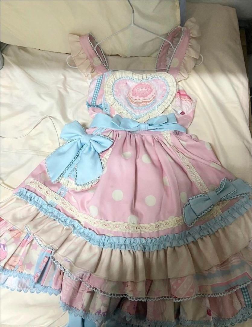 クリームシュガー ロリータドレス jsk 甘ロリ可愛い ロリィタ リボン