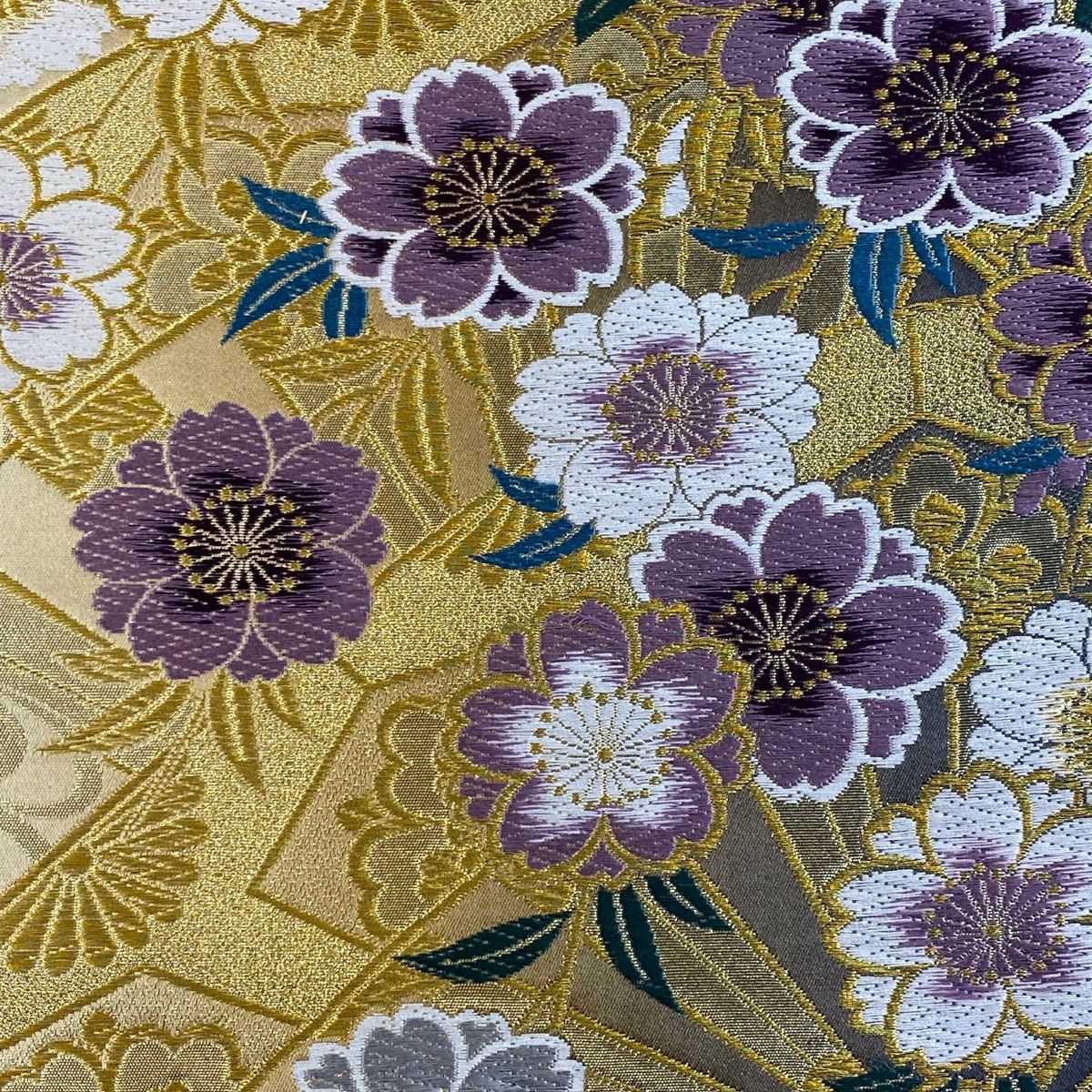 振袖 身丈165.5cm 裄丈66cm M 袷 袋帯フルセット 桜 松竹梅 金彩