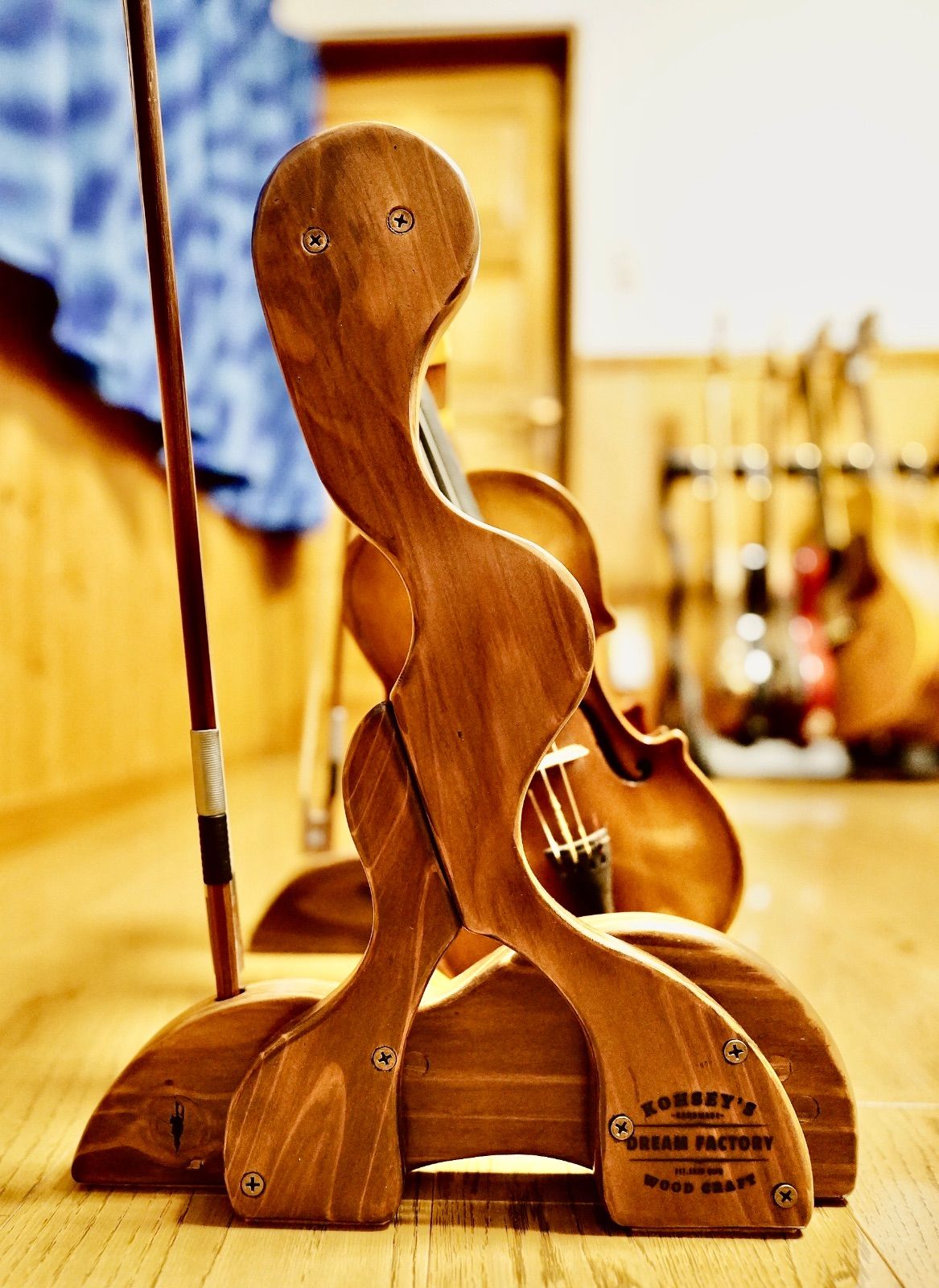 手作り木工 木製バイオリンスタンド