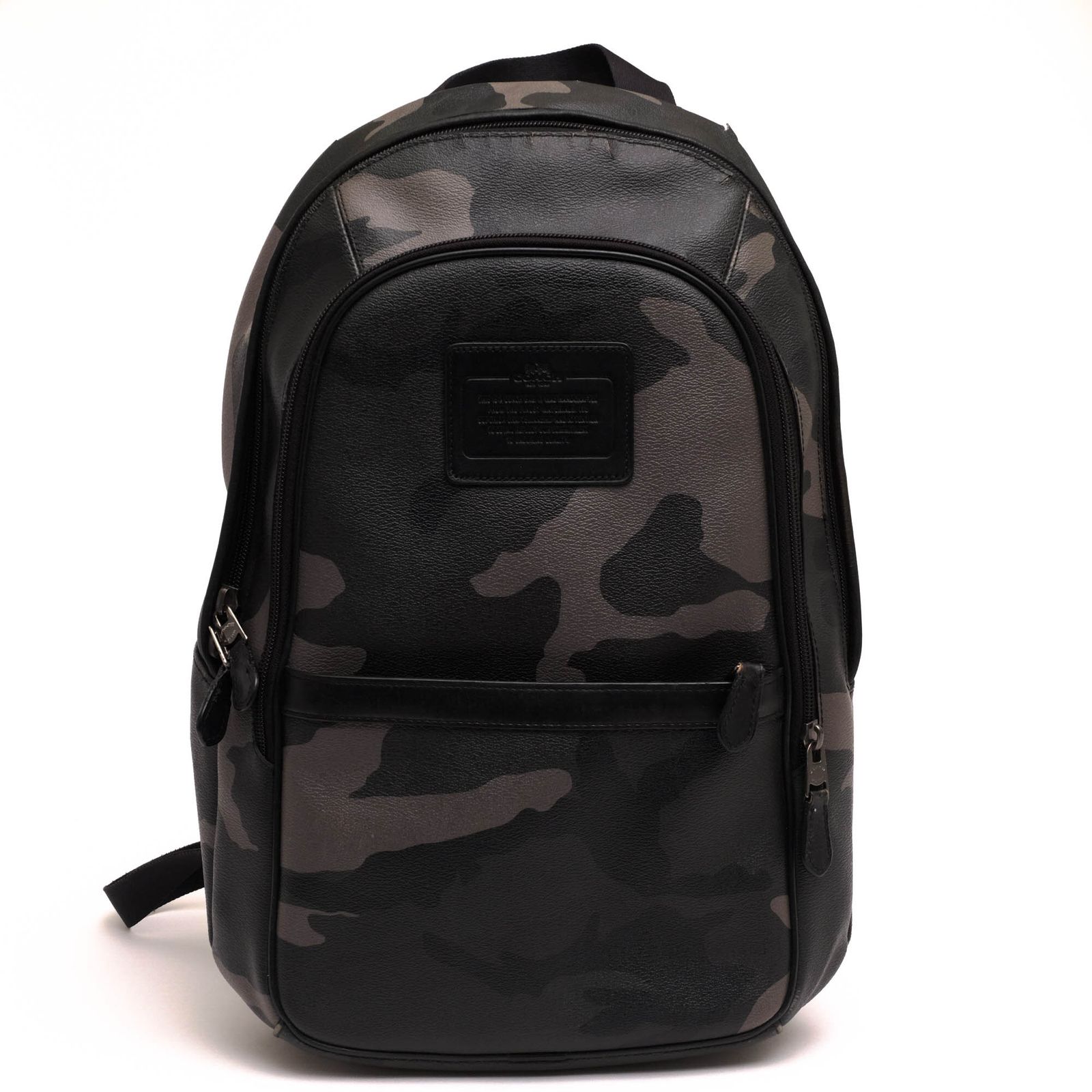 希少 COACH コーチ ナイロン レザー バックパック ネイビー 大容量 