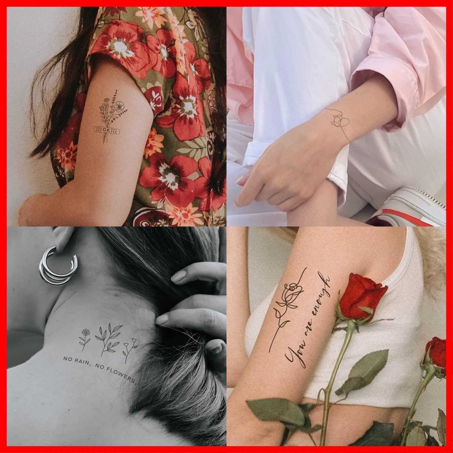 Eslandタトゥーシール、心の治療は自己成長タトゥーシール、自尊愛タトゥーシール、女性タトゥーシール, image size:1500x1500