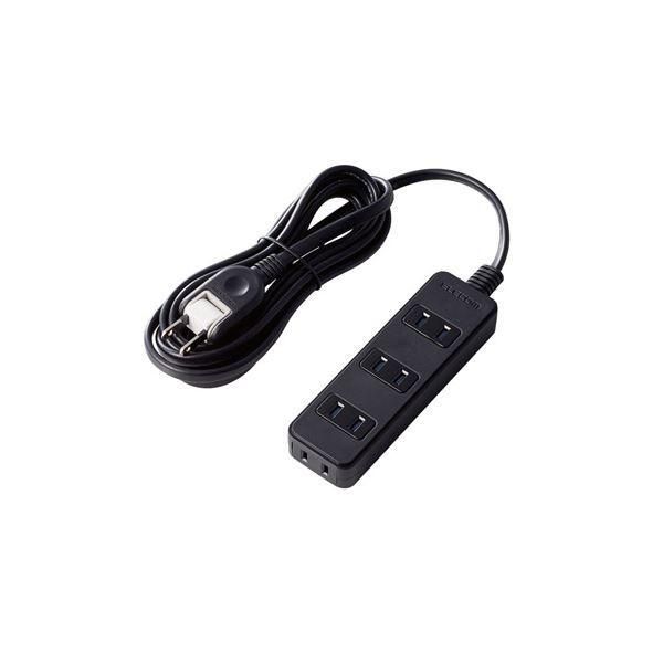 （まとめ）エレコム AVシャッタータップ／4個口／2.5m／ブラック AVT-ST02-2425BK〔×3セット〕