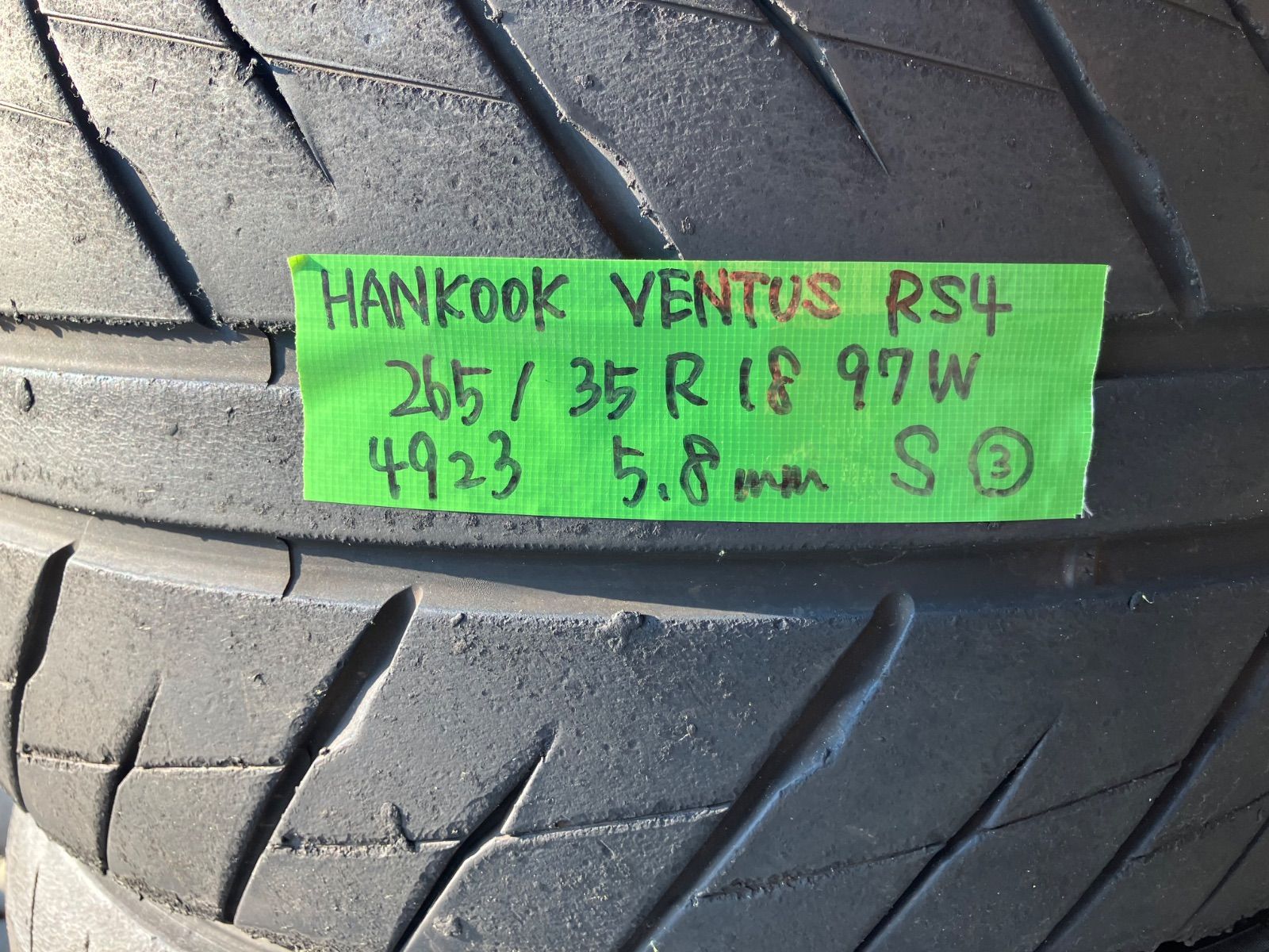 送料込み] 265/35R18 97W 2023年製 HANKOOK VENTUS RS4 ハンコック