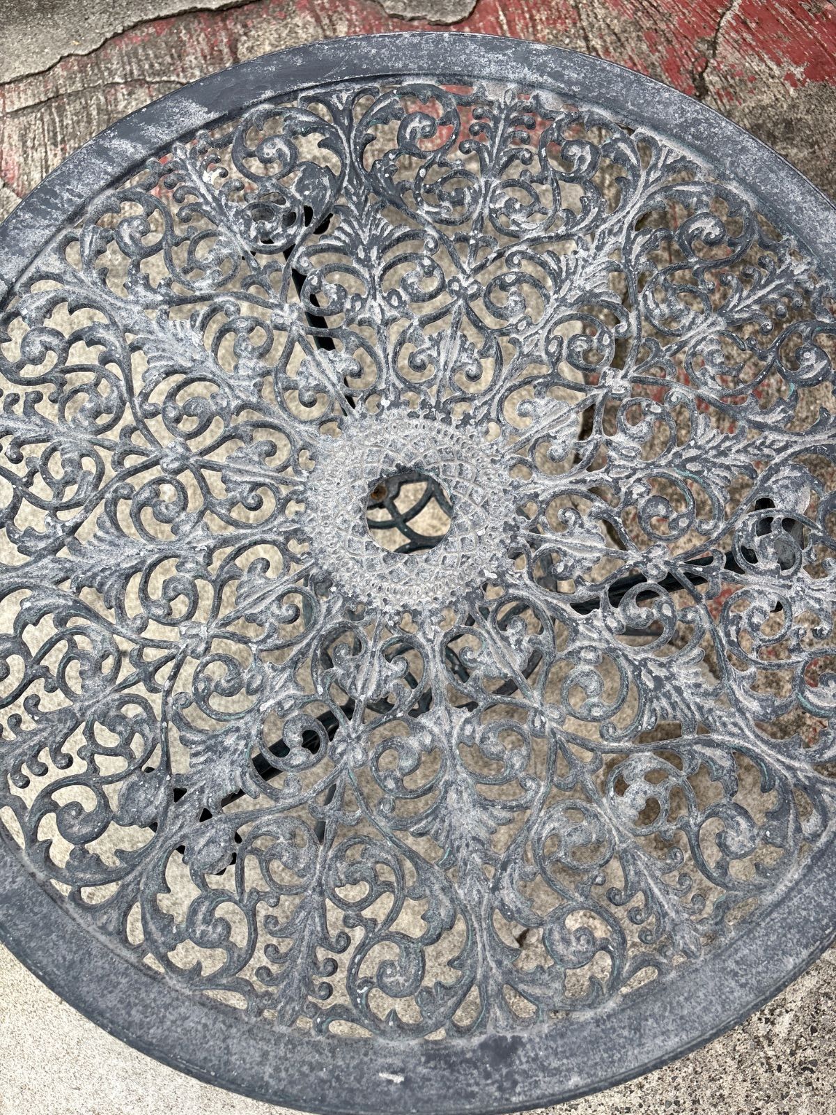 ?ガーデンテーブルチェアセット ガーデニング 屋外用 フラワー 趣味 花 植物 庭 アルミ製 軽量 昭和レトロ アンティーク ビンテージ ヴィンテージ 倉庫前引き取り値引きあり