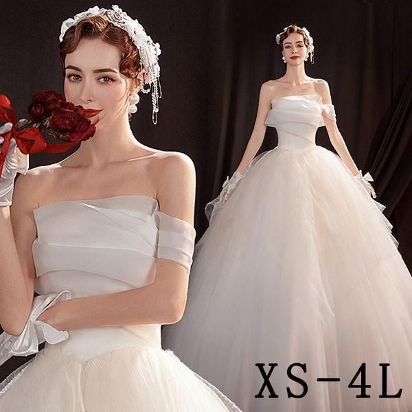 花嫁 ウェディングドレス ビスチェタイプ プリンセスライン 白ドレス ワンピース 結婚式 披露宴 フォトウェディング ロングド