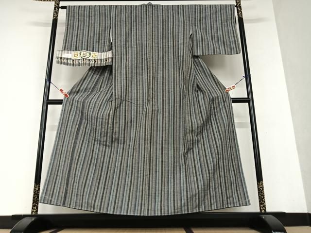 平和屋着物●古代結城紬　縞　証紙付き　正絹　逸品　未使用　AAAY0119zg 平和屋着物○古代結城紬 縞 証紙付き 正絹 逸品 未使用 AAAY0119zg