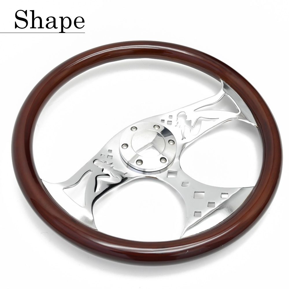 ウッドステアリング ウッド ステアリング クローム レディ アメ車 デコトラ バニング ローライダー 旧車 カスタム パーツ カー パーツ BRIGHTFACE_UK