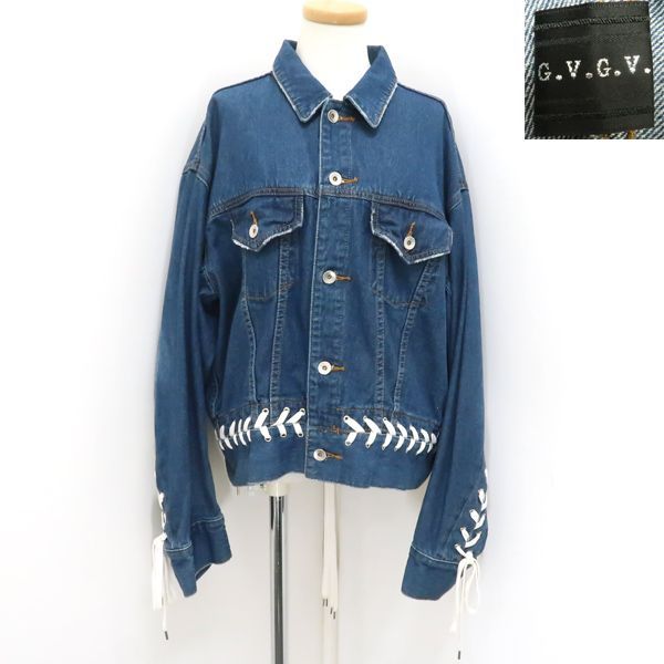 ジャケット・アウター G.V.G.V DENIM LACE UP JACKET G.V.G.V. デニム レースアップ ジャケット #38 GV1721014A リボン
