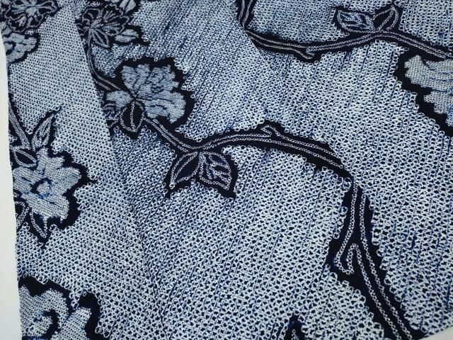 平和屋着物∴夏物 浴衣 有松鳴海絞り 枝牡丹 綿 逸品 CAAW0919ng