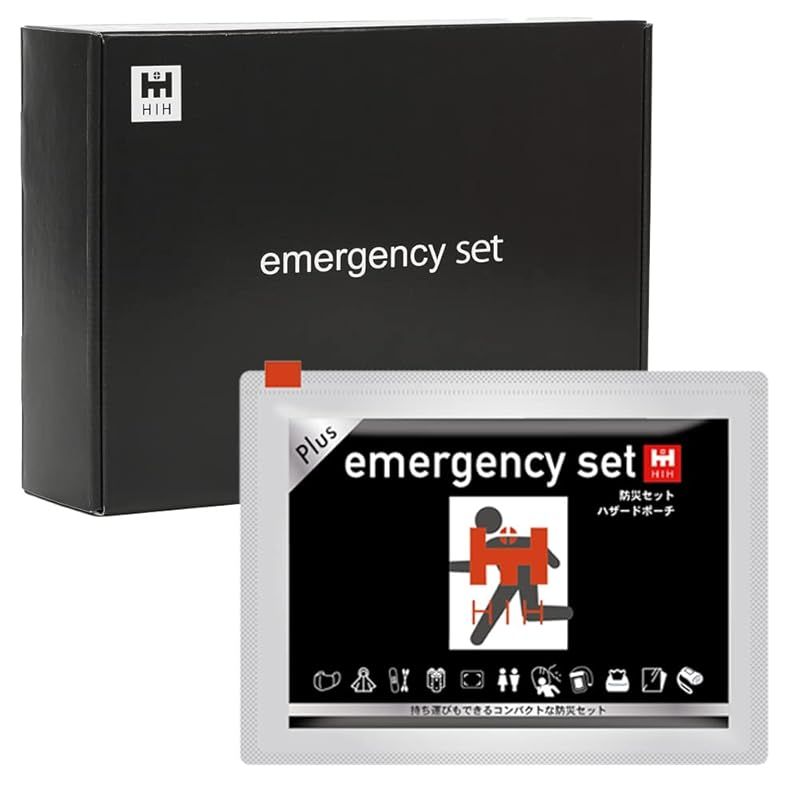 HIH 防災グッズ 防災セット 中身だけ 福島県企業が開発 プレストBOX 防災BOXで備える 箱入り ハザードポーチPlus