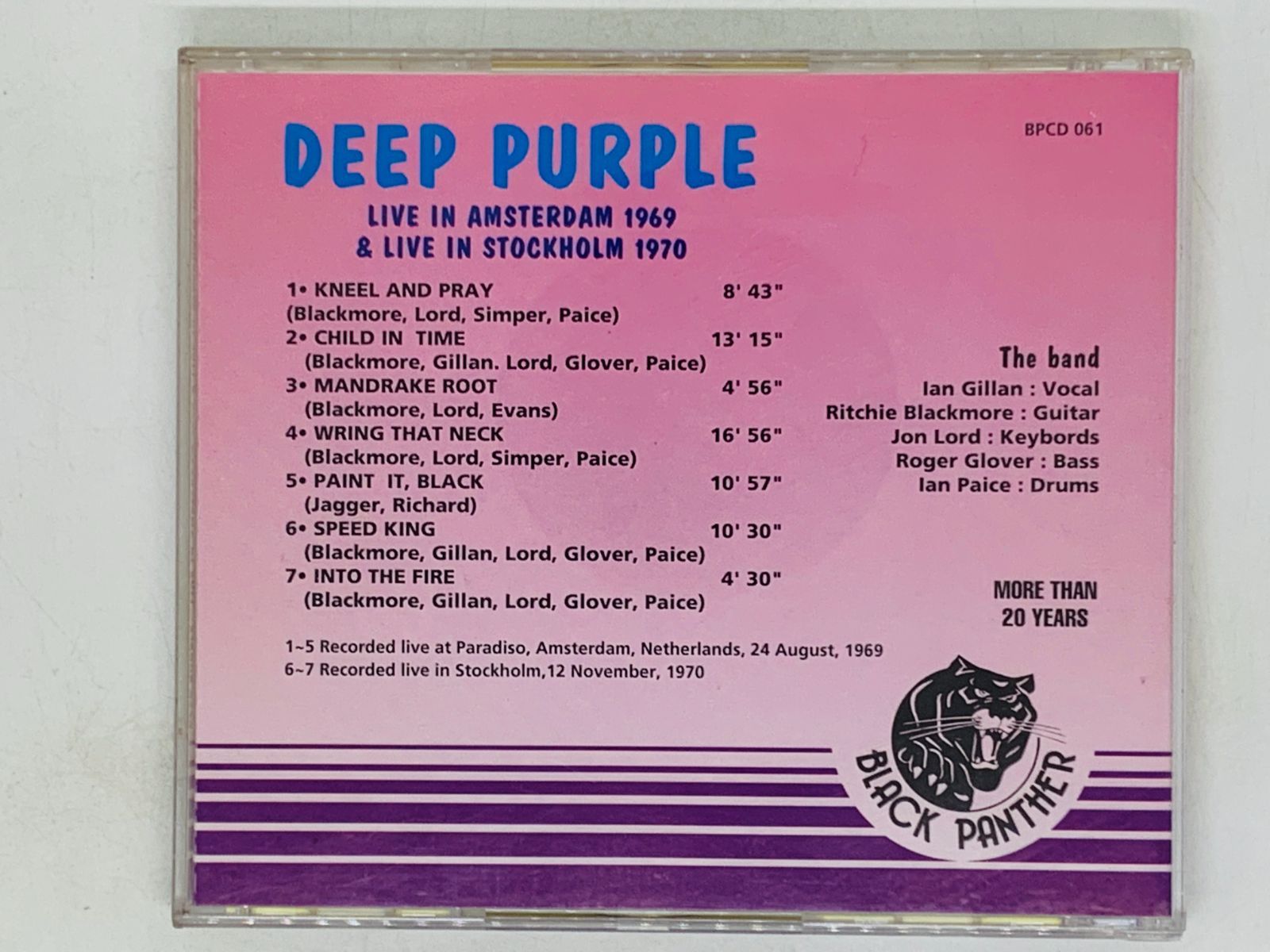 CD DEEP PURPLE / LIVE IN AMSTERDAM 1969 & LIVE IN STOCKHOLM 1970 