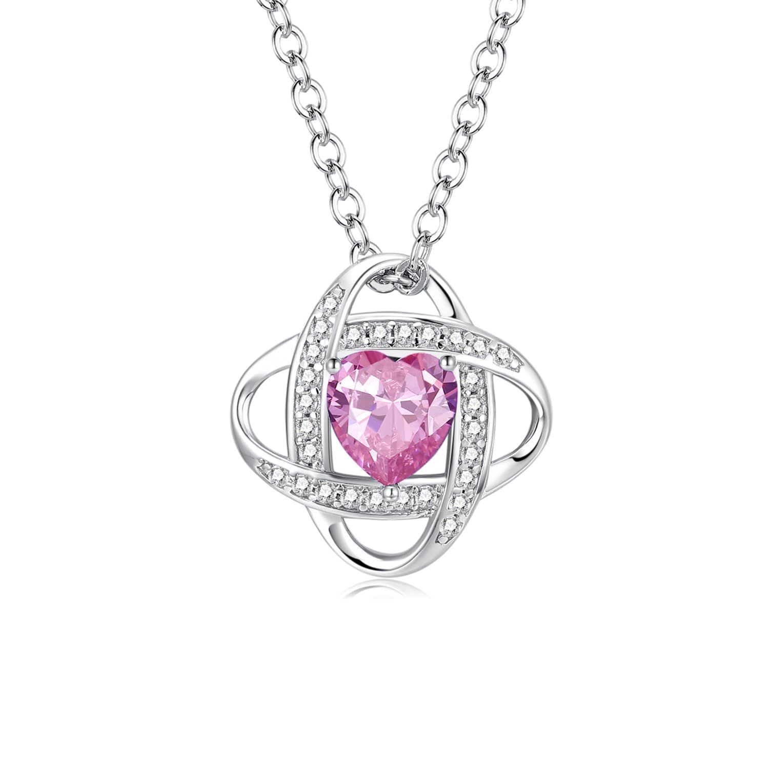 【新着商品】女性 プラチナメッキ ジュエリー S925 クリスマス シルバー 「終わりの愛」コンセプト 誕生日 12ヵ月 レディース プレゼント ネックレス 誕生石 ラッピング用品付 [AGVANA]