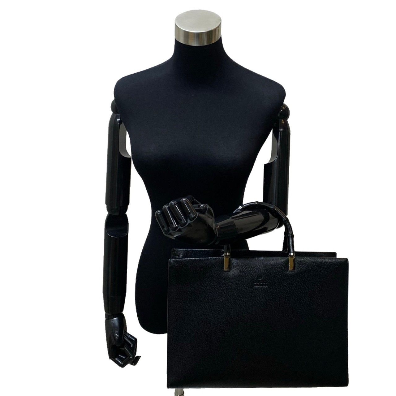 極 美品 GUCCI グッチ バンブーライン レザー 本革 2way ハンドバッグ