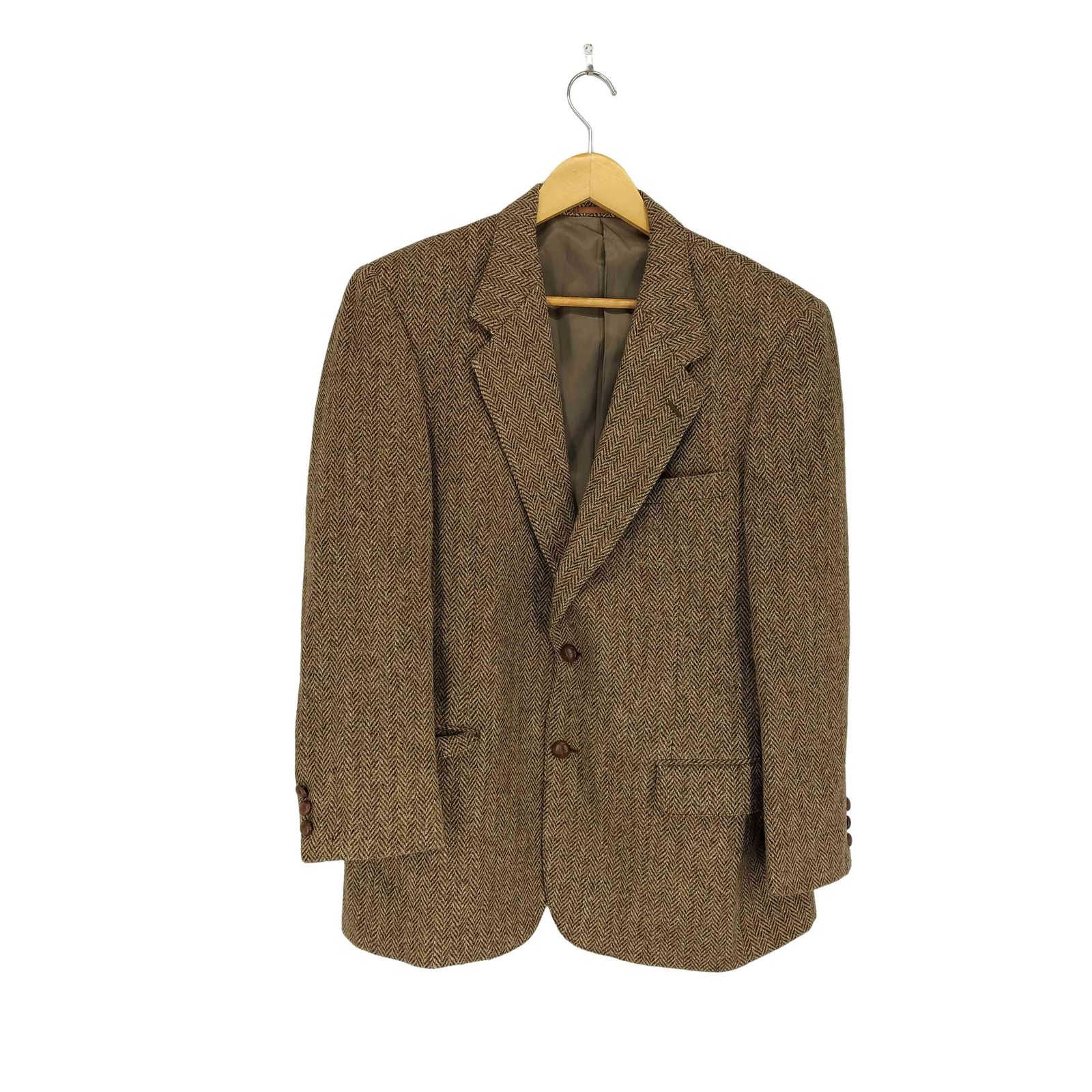 ハリスツイード Harris Tweed クルミボタン 2Bウールツイードジャケット メンズ 表記無 