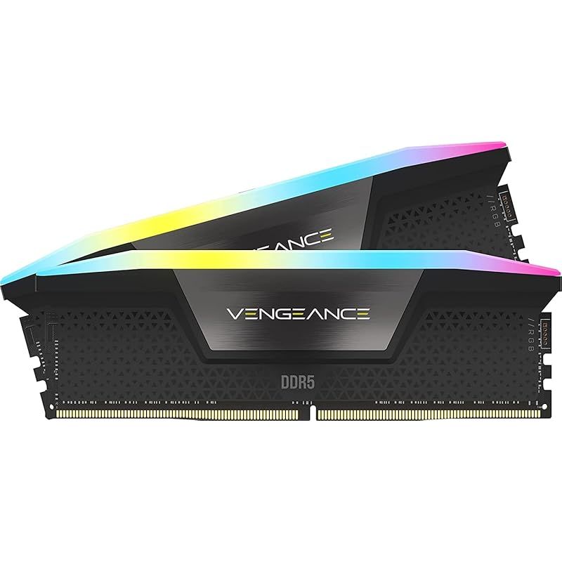 CORSAIR DDR5-5600MHz デスクトップPC用メモリ VENGEANCE RGB DDR5シリーズ PC5-44800 Intel XMPメモリキット 32GB ブラック 16GB×2枚 CMH32GX5M2B5600C36K