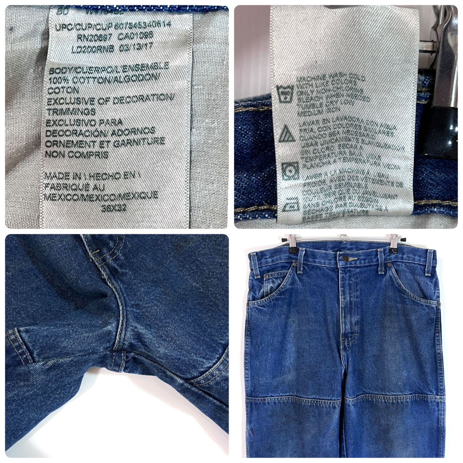 Dickies ディッキーズ W36 L32 ダブルニー ヘビーオンス デニム 