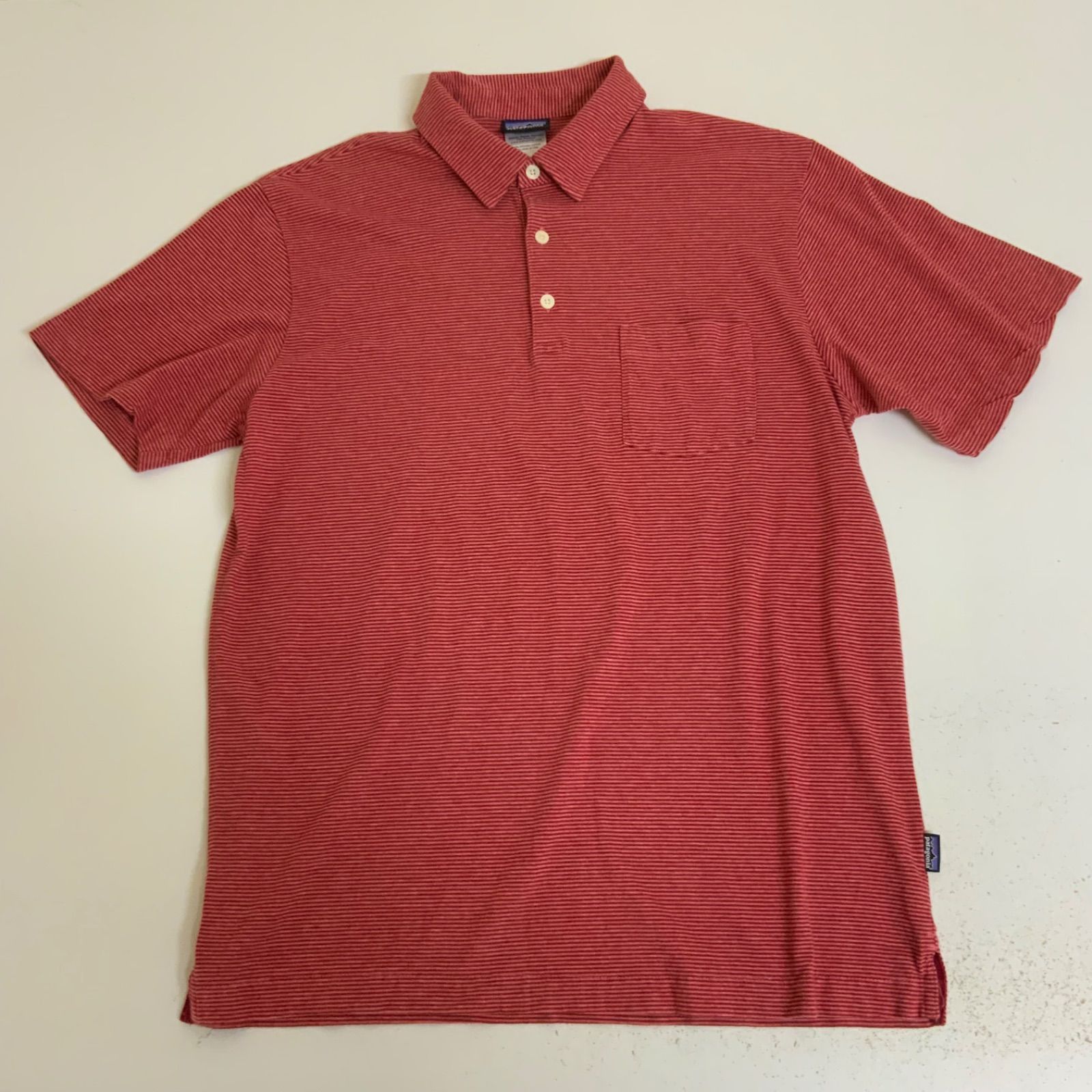 PATAGONIA パタゴニア半袖ポロシャツ ボーダー柄 古着 Mサイズ 