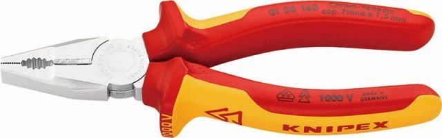 クニペックス(KNIPEX)絶縁ペンチ160mm 0106-160