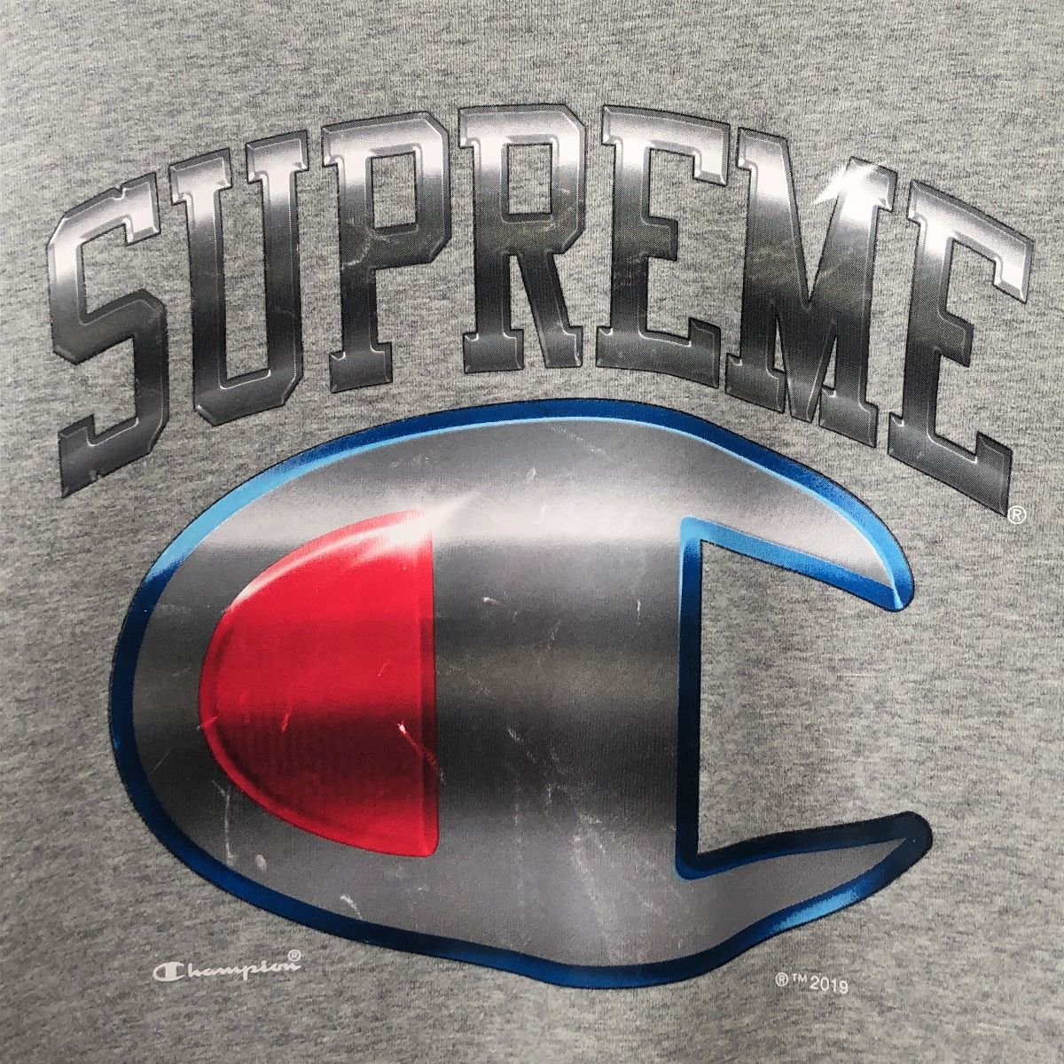 □□Champion×Supreme メンズ衣料 スウェット SIZE M グレー - メルカリ