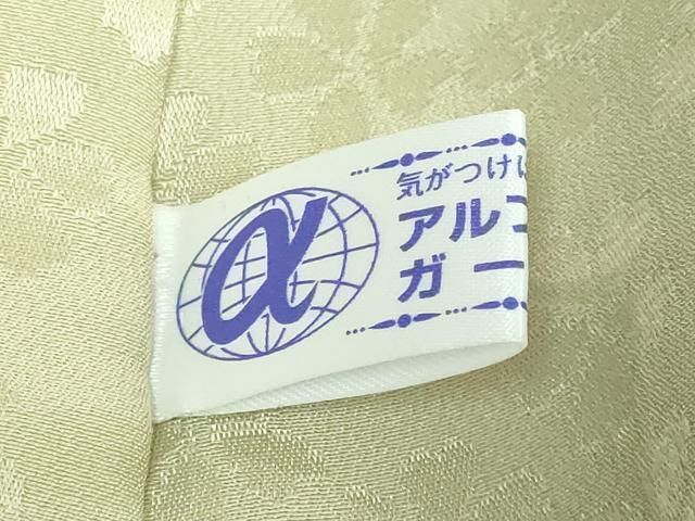 平和屋本店□上質な長襦袢 袷 舞桜地紋 薄い柳茶色地 逸品 未使用  