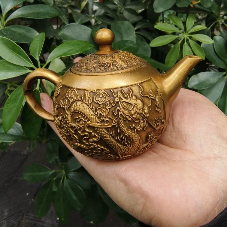 人気新品入荷 銅器 浮彫龍鳳茶壺 酒壺 茶道具 装飾品 工芸品 置物 - メルカリ 工芸品