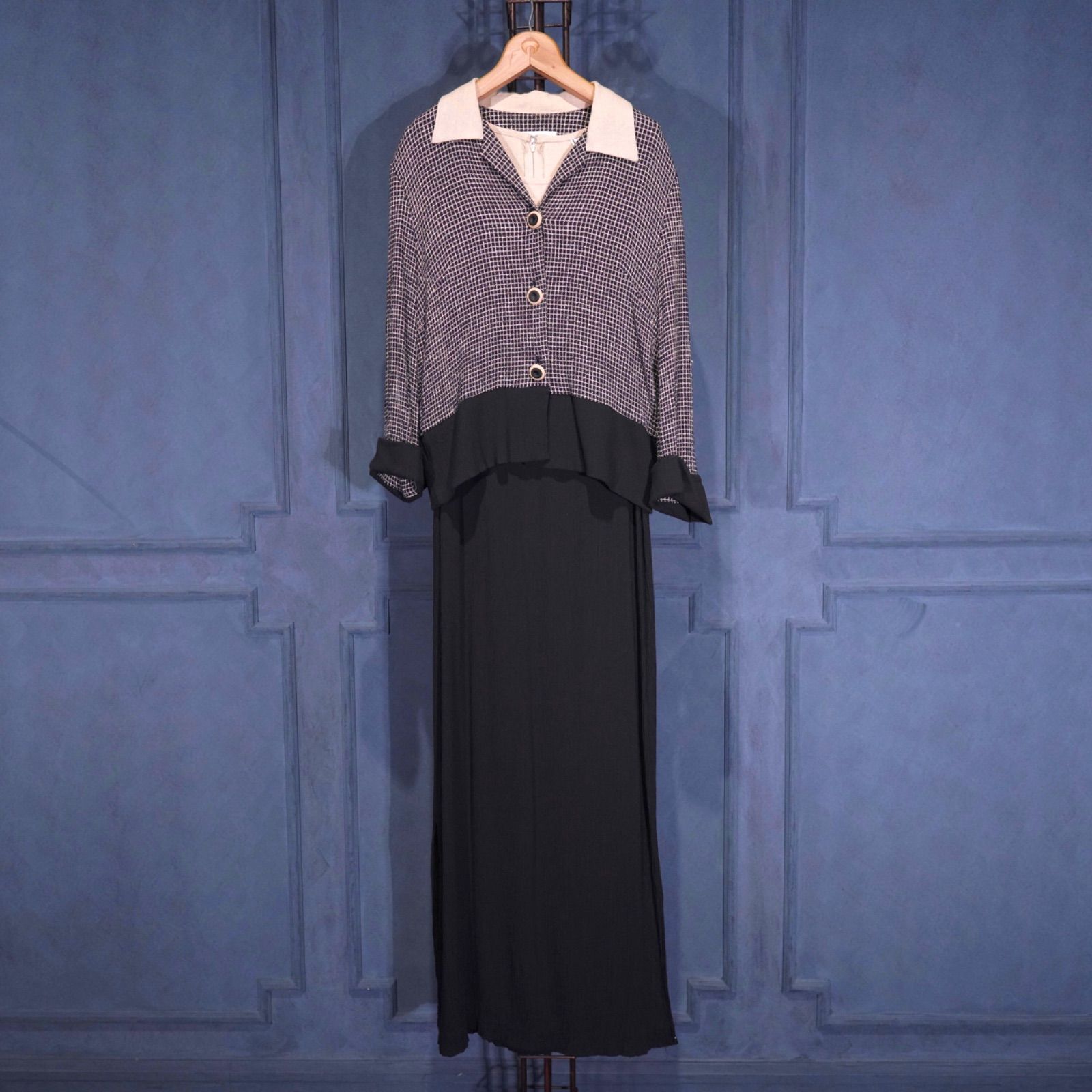 USA VINTAGE karin stevens CHECK PATTERNED SET UP ONE PIECE|アメリカ古着カリンスティーブンスチェックセットアップワンピース CAMPINGPARCCENTRAL_COM