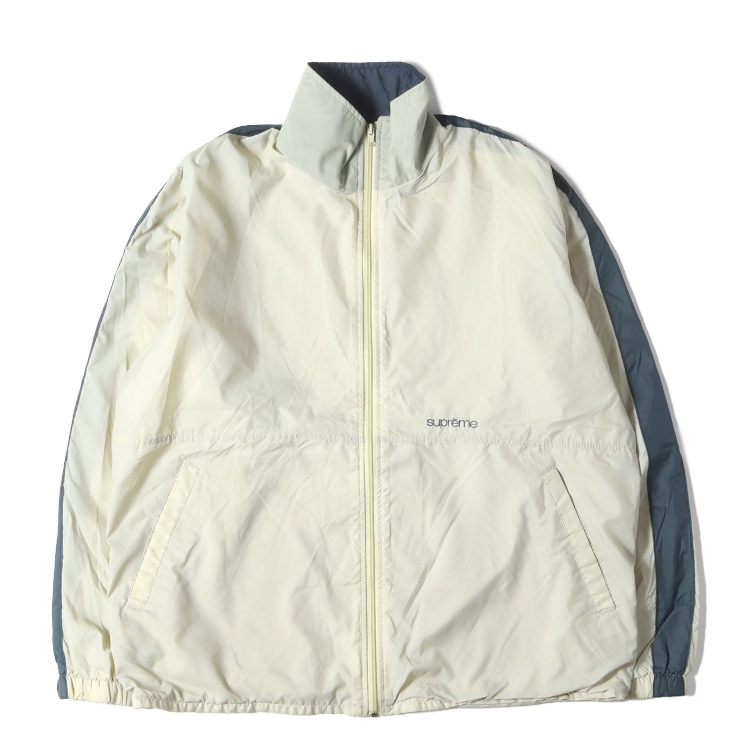 Supreme シュプリーム ジャケット サイズ:L / 90s 初期モデル クラシックロゴ ナイロン ジップ ジャケット (USA製) / ベージュ / アウター ブルゾン 上着 / 90年代 アーカイブ【メンズ】