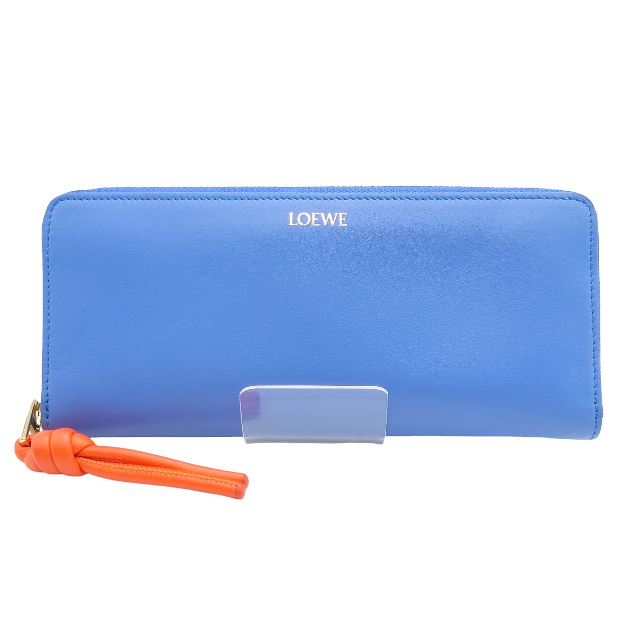 ロエベ LOEWE ノット ジップアラウンドウォレット 財布 長財布 コンパクト シンプル かわいい きれい おしゃれ ブルー オレンジ ゴールド  レザー シャイニーナパカーフスキン レディース 【中古 AB品】 当店通常価格72800円 - メルカリ