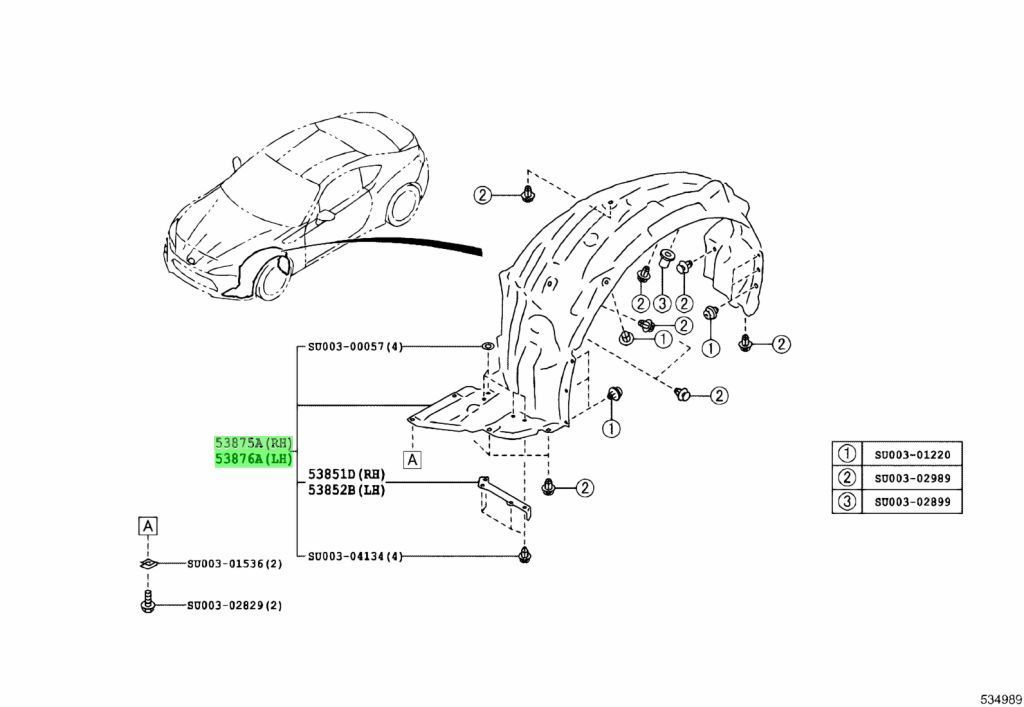 新品 トヨタ純正 86 フェンダーライナー タイヤハウス インナー 左右  