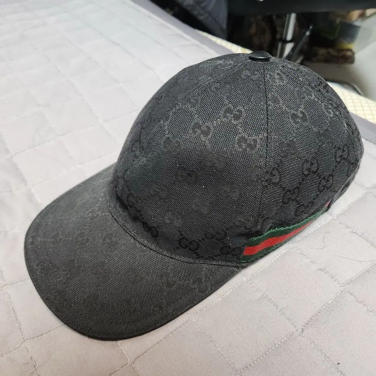 GUCCI グッチ ウェブ キャンバス ボールキャップ ブラック