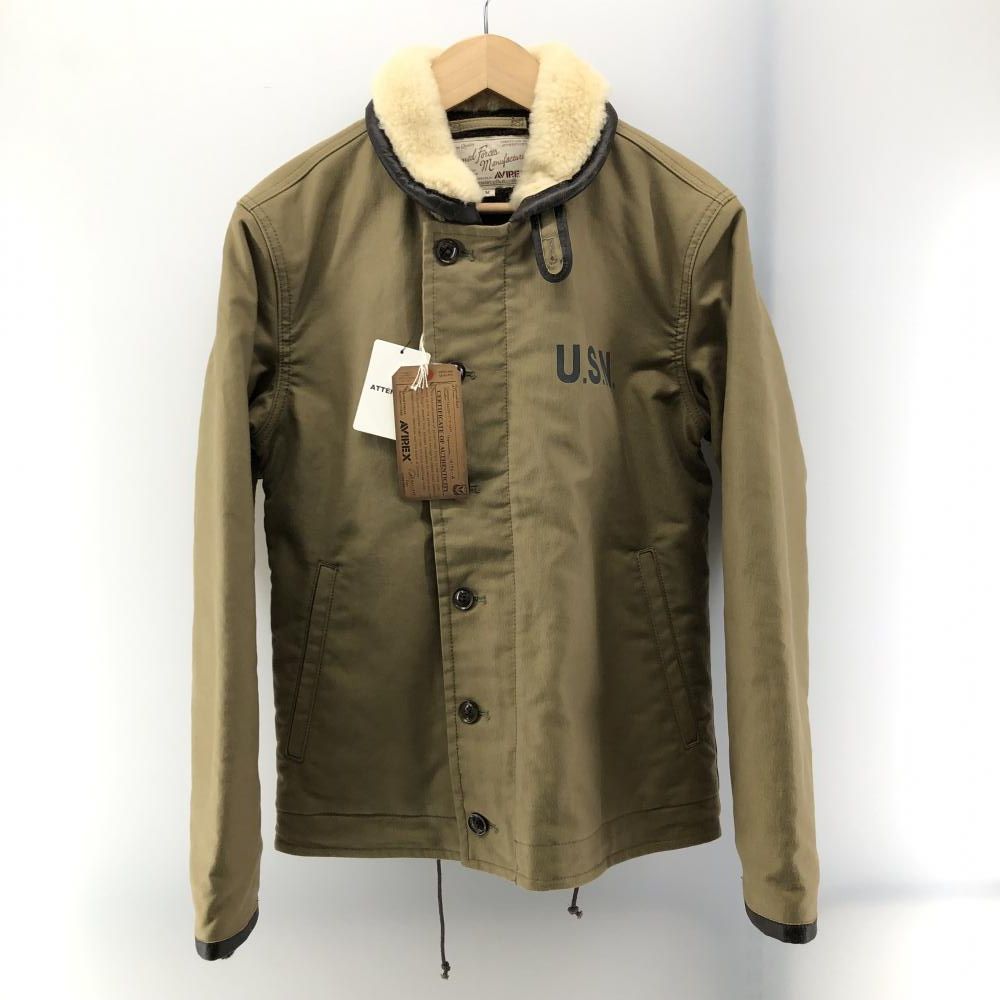 【】AVIREX AVIREX N-1 デッキジャケット(タグ付き) カーキ サイズM 6152199[24]