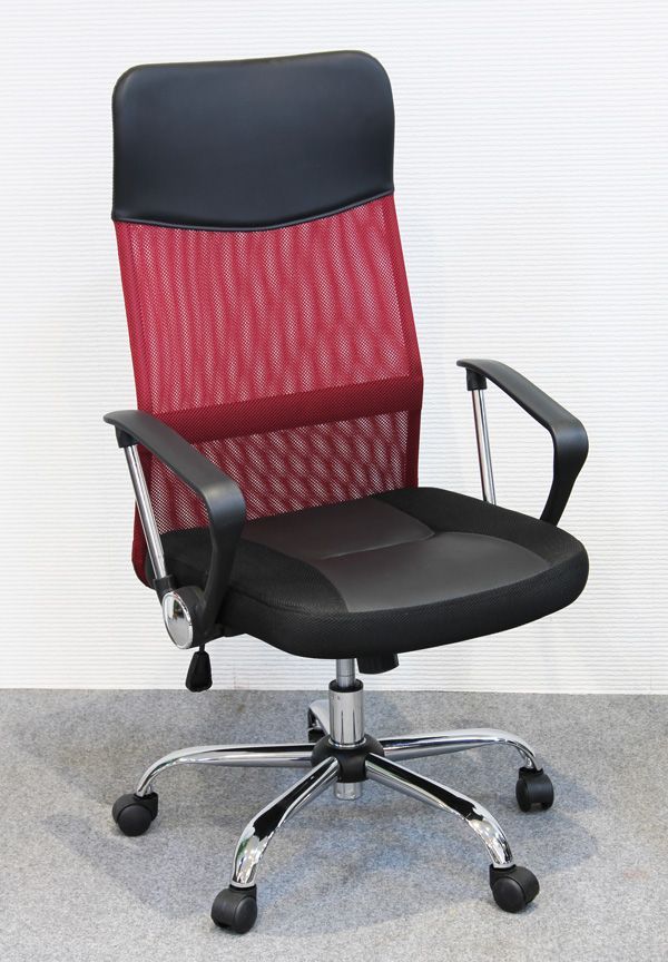 チェアー（レッド） 組立式 回転式 ガス圧昇降式 チェアー（レッド