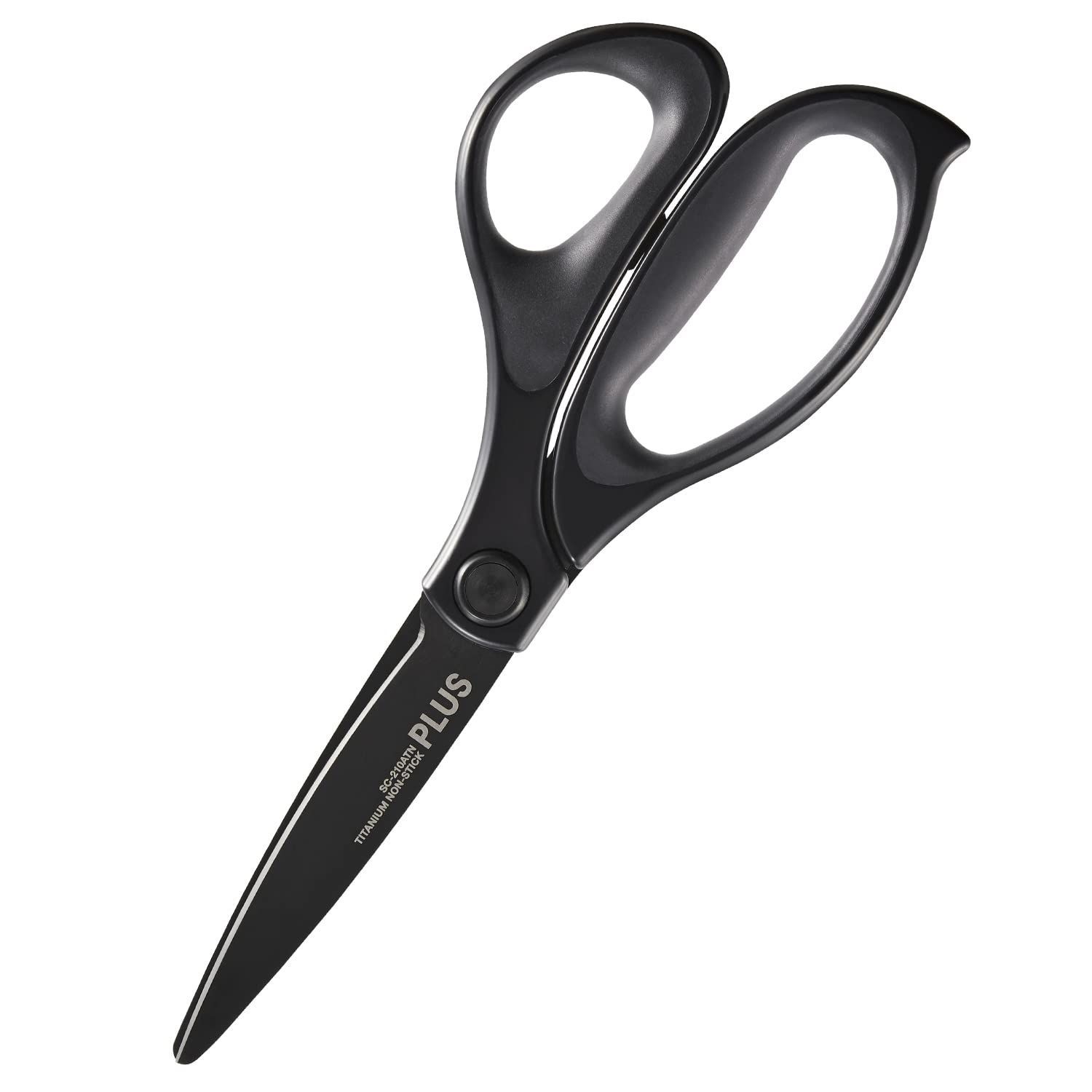 大型タイプ チタン3 D刃 30度 ベタつかない フィットカットカーブ 軽い切れ味 段ボールも切れる はさみ ブラック SC-210 ATN プラス 35-237