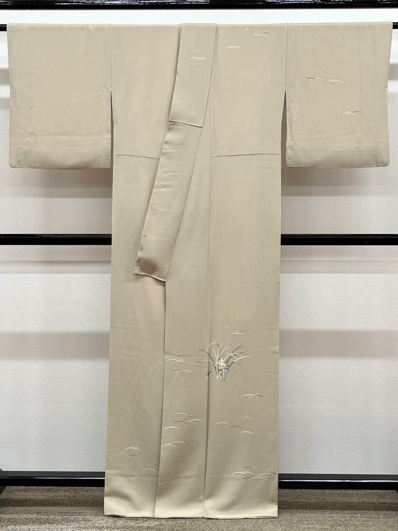 本加賀友禅 柿本一郎 訪問着 落款入 露芝 菖蒲 花 正絹 X543 本加賀友禅 柿本一郎 訪問着 落款入 露芝 菖蒲 花 正絹 - メルカリ