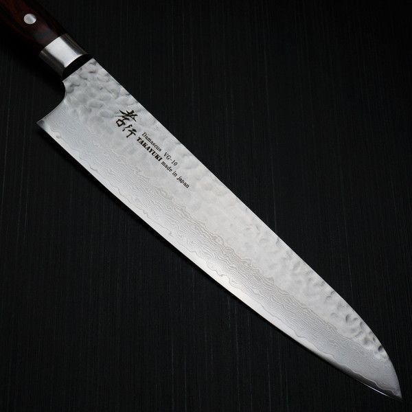 堺孝行】 包丁 牛刀 240mm 33層ダマスカス V金10号 ステンレス 槌目