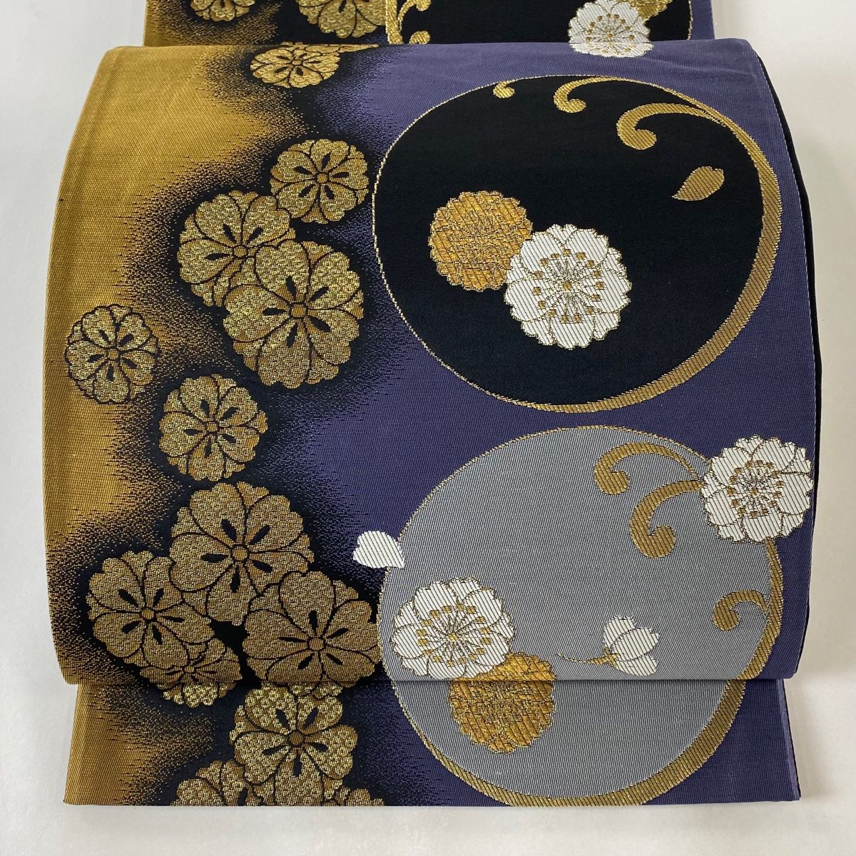 新品未使用品　正絹 六通袋帯【龍 月波 雷鳴 白】 No.1705 袋帯 名品 波 花 金銀糸 箔 灰白 六通 正絹 【中古】 - メルカリ